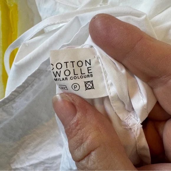 ANDA White Shirt Dress with Yellow Accent - Picture 3 of 7